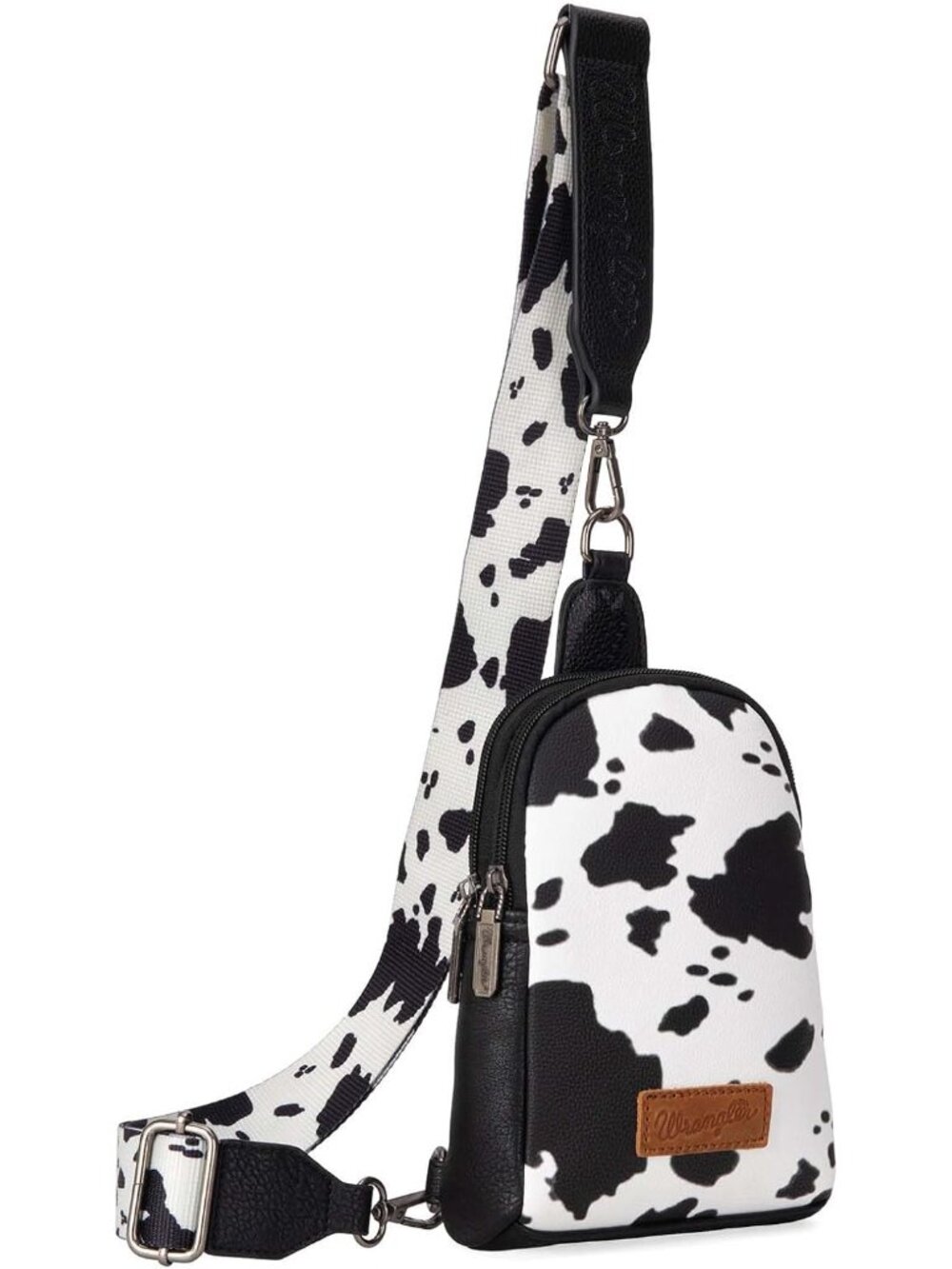Wrangler Cow Print Crossbody Bags for Women Western Sling Bag with Adjustable St